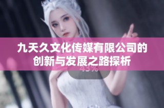 九天久文化传媒有限公司的创新与发展之路探析