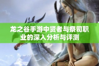龙之谷手游中贤者与祭司职业的深入分析与评测