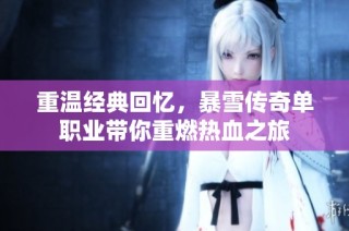 重温经典回忆，暴雪传奇单职业带你重燃热血之旅