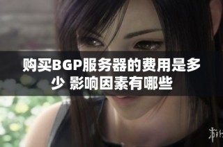 购买BGP服务器的费用是多少 影响因素有哪些