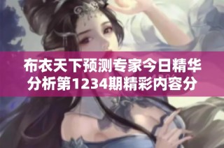 布衣天下预测专家今日精华分析第1234期精彩内容分享