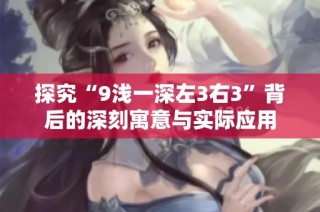 探究“9浅一深左3右3”背后的深刻寓意与实际应用