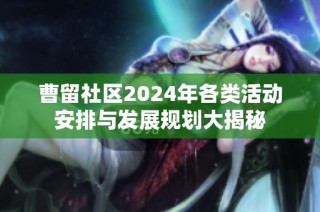 曹留社区2024年各类活动安排与发展规划大揭秘