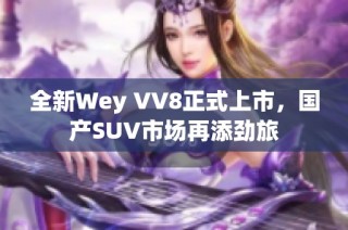 全新Wey VV8正式上市，国产SUV市场再添劲旅