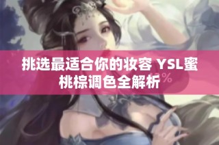 挑选最适合你的妆容 YSL蜜桃棕调色全解析