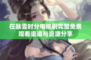 在暴雪时分电视剧完整免费观看渠道与资源分享
