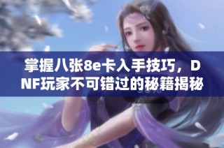 掌握八张8e卡入手技巧，DNF玩家不可错过的秘籍揭秘