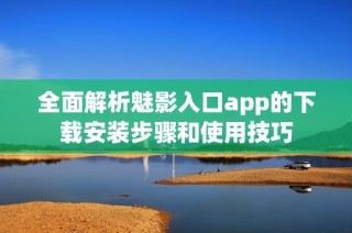 全面解析魅影入口app的下载安装步骤和使用技巧