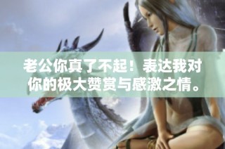 老公你真了不起！表达我对你的极大赞赏与感激之情。
