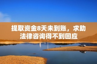 提取资金8天未到账，求助法律咨询得不到回应