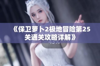 《保卫萝卜2极地冒险第25关通关攻略详解》