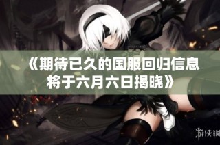 《期待已久的国服回归信息将于六月六日揭晓》