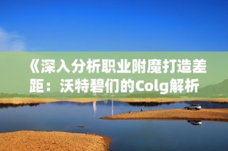 《深入分析职业附魔打造差距：沃特碧们的Colg解析》