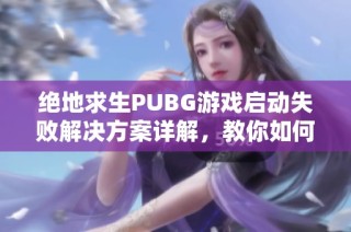 绝地求生PUBG游戏启动失败解决方案详解，教你如何顺利进入游戏享受吃鸡乐趣