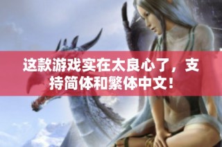 这款游戏实在太良心了，支持简体和繁体中文！