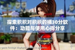 探索积积对积积的桶30分软件：功能与使用心得分享