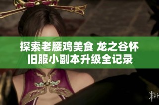 探索老腰鸡美食 龙之谷怀旧服小副本升级全记录