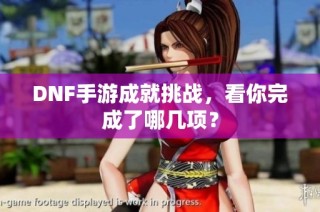 DNF手游成就挑战，看你完成了哪几项？