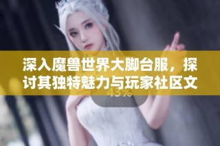 深入魔兽世界大脚台服，探讨其独特魅力与玩家社区文化