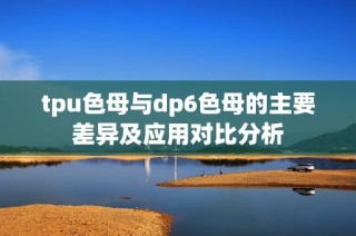 tpu色母与dp6色母的主要差异及应用对比分析