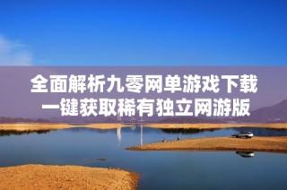 全面解析九零网单游戏下载 一键获取稀有独立网游版本