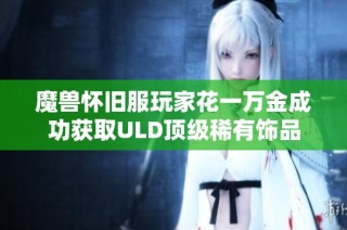 魔兽怀旧服玩家花一万金成功获取ULD顶级稀有饰品