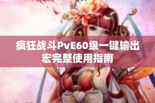 疯狂战斗PvE60级一键输出宏完整使用指南
