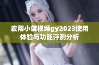 宏翔小蓝视频gy2023使用体验与功能评测分析