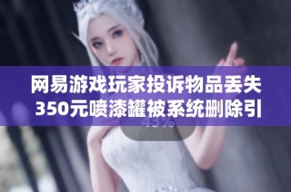 网易游戏玩家投诉物品丢失 350元喷漆罐被系统删除引发关注