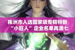 株洲市入选国家级专精特新“小巨人”企业名单再添七家