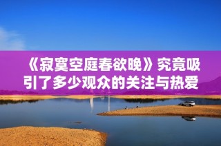 《寂寞空庭春欲晚》究竟吸引了多少观众的关注与热爱？