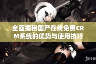 全面揭秘国产在线免费CRM系统的优势与使用技巧