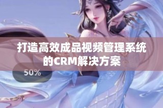打造高效成品视频管理系统的CRM解决方案