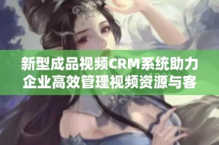 新型成品视频CRM系统助力企业高效管理视频资源与客户关系