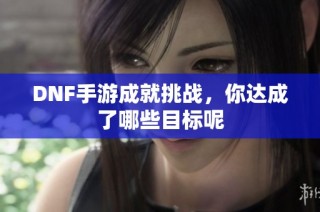DNF手游成就挑战，你达成了哪些目标呢