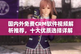国内外免费CRM软件视频解析推荐，十大优质选择详解