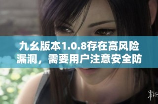 九幺版本1.0.8存在高风险漏洞，需要用户注意安全防护