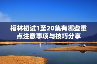 福林初试1至20集有哪些重点注意事项与技巧分享