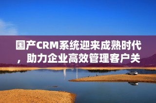 国产CRM系统迎来成熟时代，助力企业高效管理客户关系