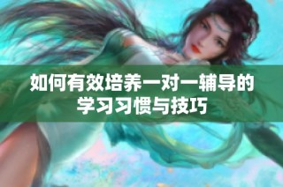 如何有效培养一对一辅导的学习习惯与技巧