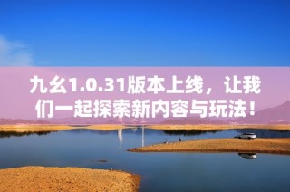 九幺1.0.31版本上线，让我们一起探索新内容与玩法！