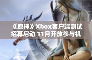 《原神》Xbox客户端测试招募启动 11月开放参与机会