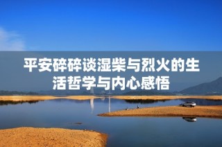 平安碎碎谈湿柴与烈火的生活哲学与内心感悟