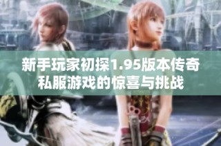 新手玩家初探1.95版本传奇私服游戏的惊喜与挑战
