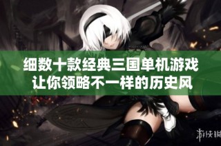 细数十款经典三国单机游戏 让你领略不一样的历史风情