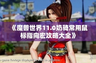 《魔兽世界11.0奶骑常用鼠标指向宏攻略大全》