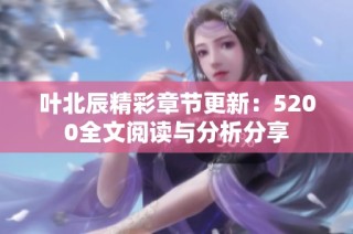 叶北辰精彩章节更新：5200全文阅读与分析分享