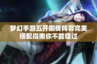 梦幻手游五开搬砖阵容完美搭配指南你不能错过