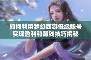 如何利用梦幻西游低级账号实现盈利和赚钱技巧揭秘