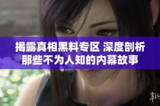 揭露真相黑料专区 深度剖析那些不为人知的内幕故事